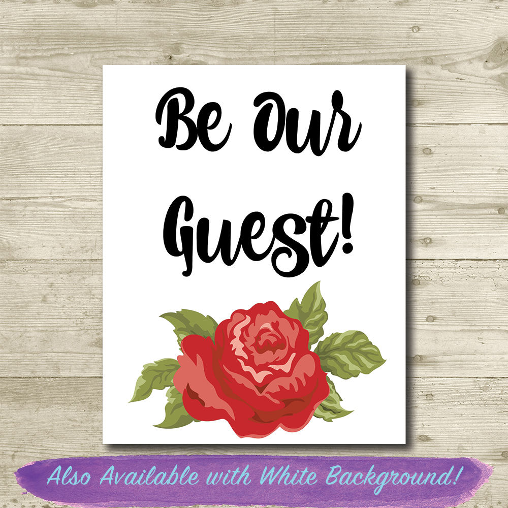 Be Our Guest Printable // Beauty and the Beast Home Decor // PRINTABLE ...