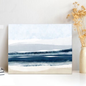 Coastal Canvas Print, Abstract Seascape, Modern Ocean Wall Art, Bedroom Decor