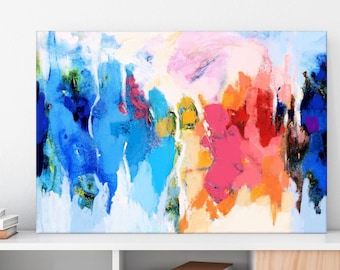 Colorful Abstract Print, Large Vibrant Wall Art, 30x40''