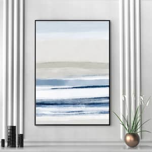 Large Coastal Art, Vertical Abstract Seascape, Modern Watercolor Ocean Waves Art Print, Beach Wall Decor