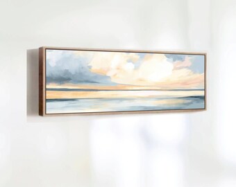 Large Horizontal Canvas Art - Pastel Colors Landscape Wall Art - Large Panoramic Print for Bedroom & Living Room - Custom Size