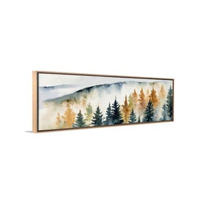 Panoramic Forest Canvas Print: Wide Landscape Wall Art, Lake Cabin Decor