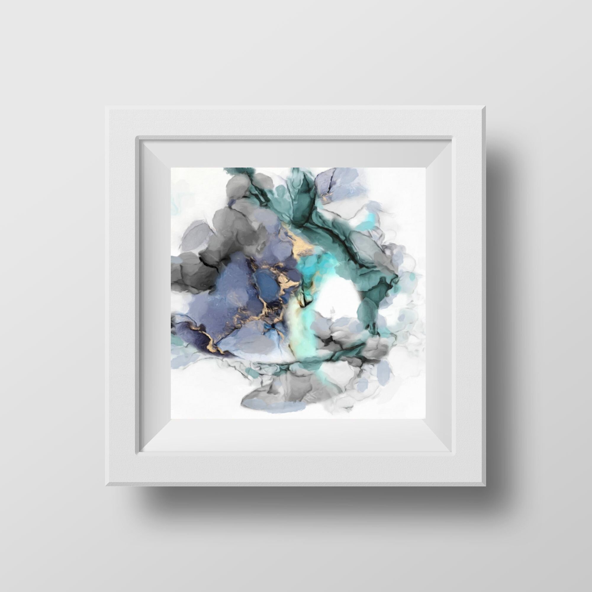 Arte abstracto de la pared para la sala de estar sobre la | Etsy