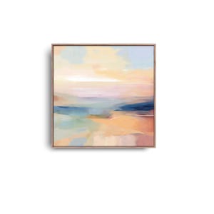 Abstract Sunset Print, Pastel Colors Wall Art, Square Modern Landscape, 24x24, 30x30&#39;&#39;