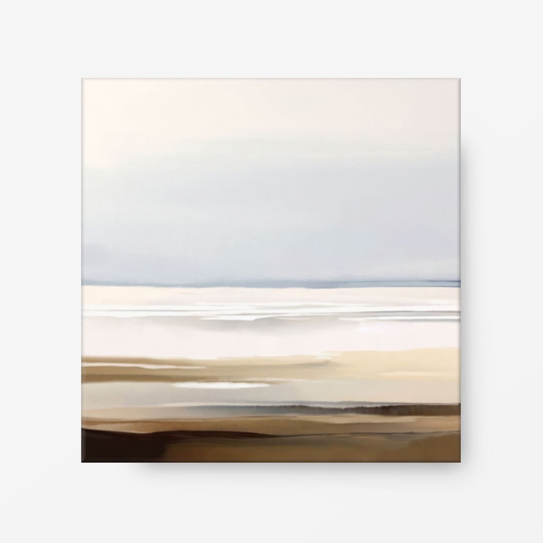 Neutral Landscape Wall Art Print, Minimalist Wall Decor, Square Modern Art Etsy