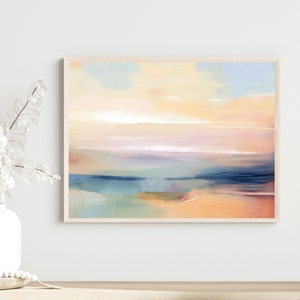 Large Abstract Landscape Canvas Art, Sunset Wall Art Fine Art Print, Bedroom Decor, 30x40, 36x48&#39;&#39;