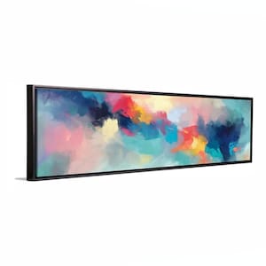 Large Colorful Abstract Art Print: Modern Framed Canvas