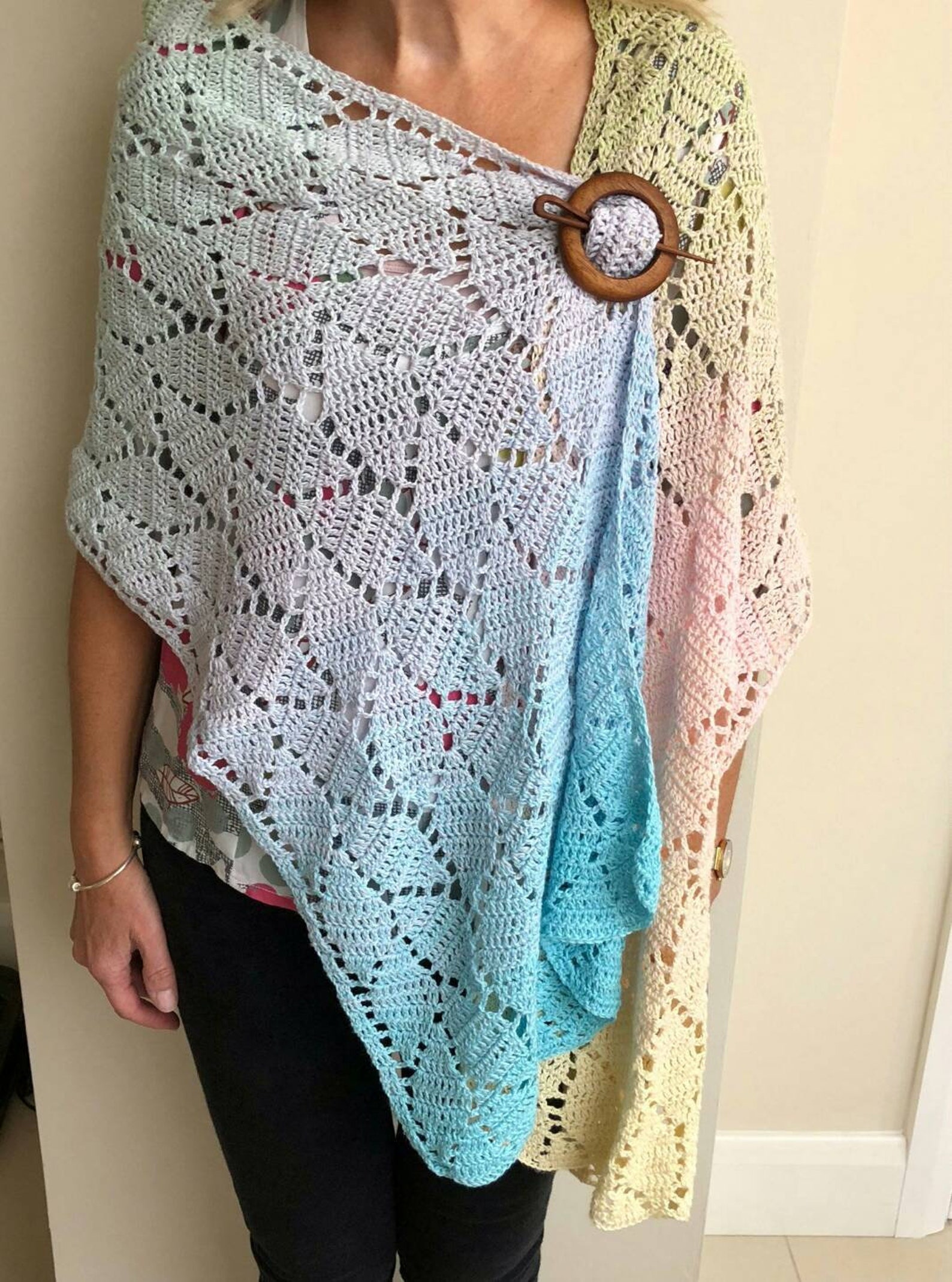 Wooden Shawl Pin Etsy