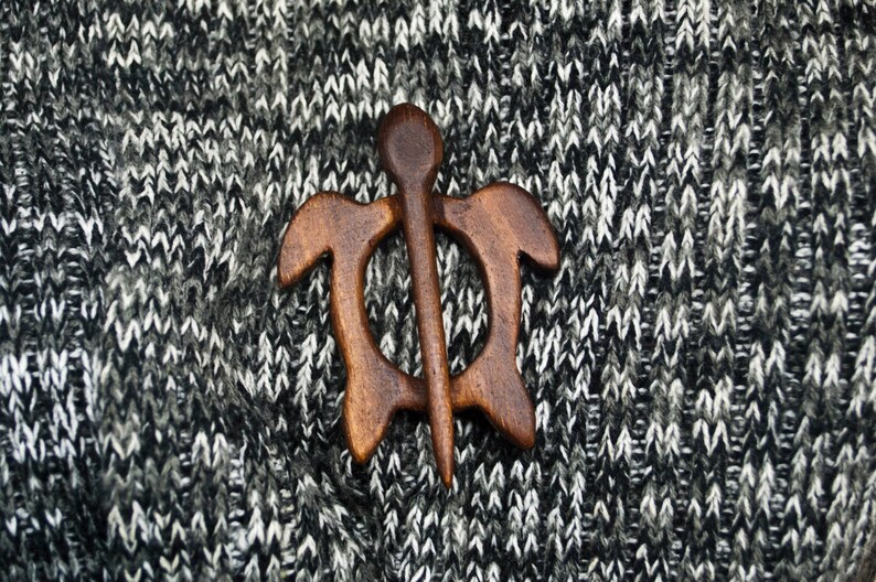 Hair pin Scarf pin Turtle wooden shawl pin