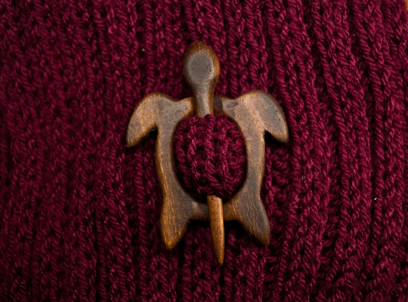 Hair pin Scarf pin Turtle wooden shawl pin
