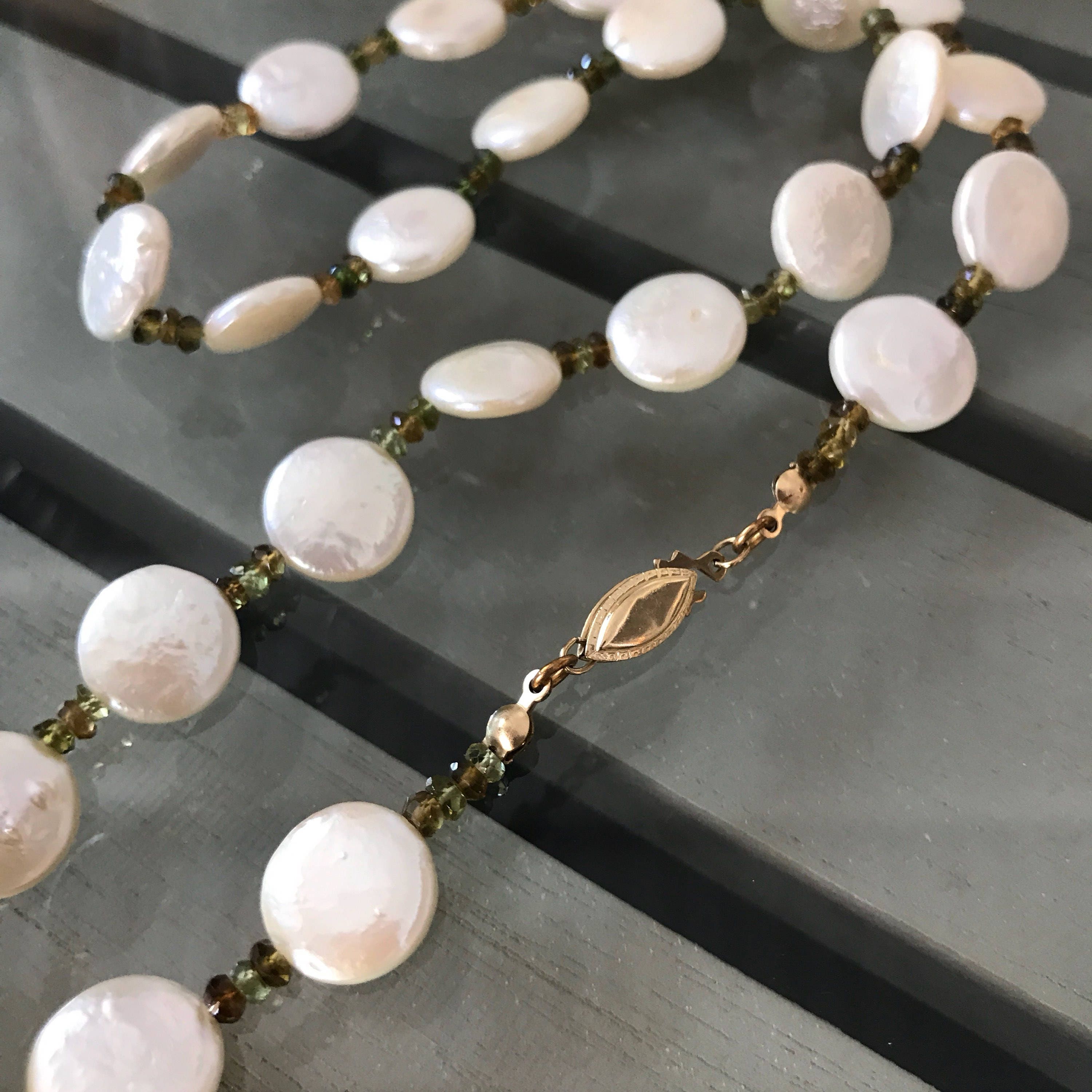 Far East Jewelry 19-22mm Freshwater Cultured Coin Pearl Strand Necklace