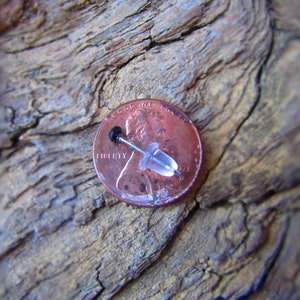 Beautiful Teeny Tiny Real Black Obsidian Stud