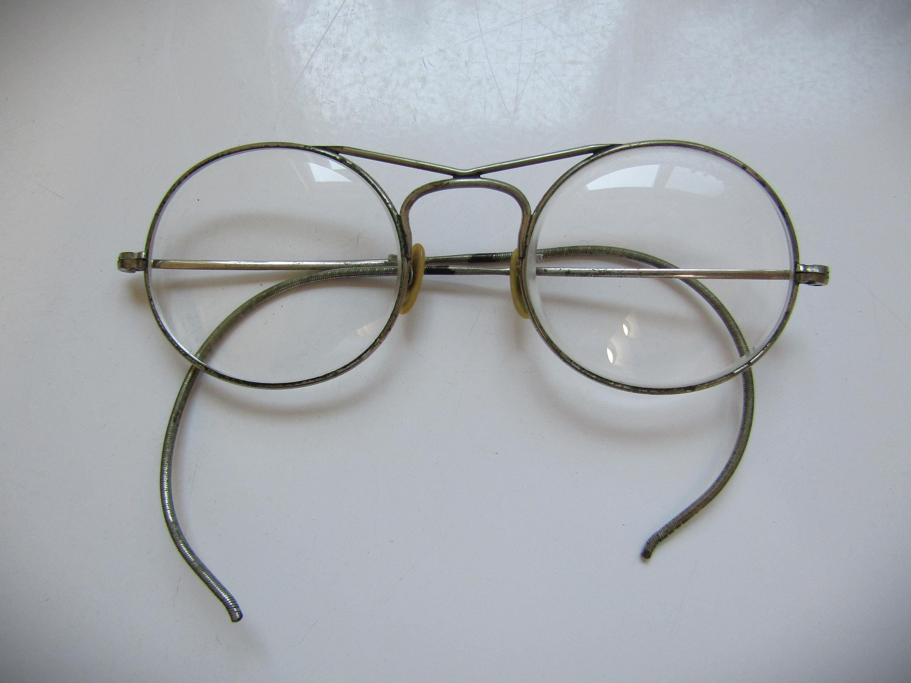 Antique Eyeglasses NON RX | Clear Lens | Thin Wire | Ready to Wear | USA Made Antique Wire Rim Glasses - Etsy main image 2