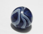 Vintage Dark Blue Swirl Marble - Dark Blue Christenson Agate Swirl Marble - Very Nice Find 7