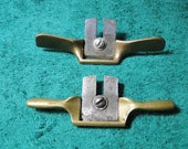 2 Vintage Brass Spokeshave Wood Planes - Miniature Wood Spokeshave Planes - 3 5 8 quot Long - Very Nice