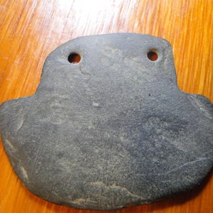 Authentic Indian Pendant Gorget Arrowhead Artifact - 2 1/8&quot; x 2 1/4&quot; - Polished - Drilled - Beautiful - Very Thin!