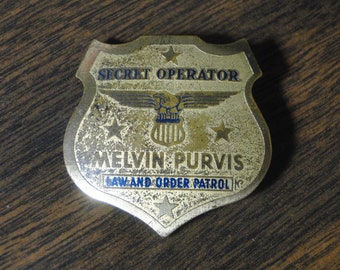 Melvin Purvis Special Operator Pin Pinbacks - 1930's - 1 3/8" x 1 3/8" Diameter - Neat Old Piece!