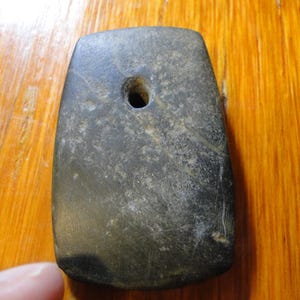 Authentic Indian Pendant Gorget Mini Celt Arrowhead Artifact - 1 1/2&quot; x 2 1/4&quot; - Polished - Drilled - Beautiful - Very Nice!