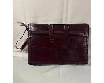Vintage Oxblood Bond Street portfölj i äkta läder. Helt ny.