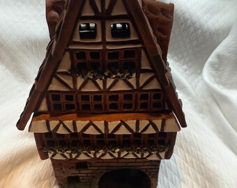 ¡Excepcional! Portavelas de cerámica Midene, hecho a mano en Mauricio, modelo D204R