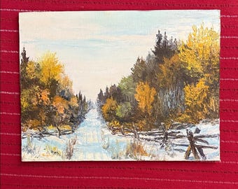 Pintura al óleo original vintage de Bagley, paisaje, 30 x 40 cm