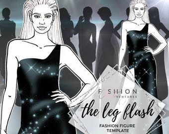 the side curve fashion template fashion illustration etsy