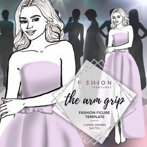The Arm Grip Fashion Template, Fashion Illustration, Croquis, Fashion drawing image 1