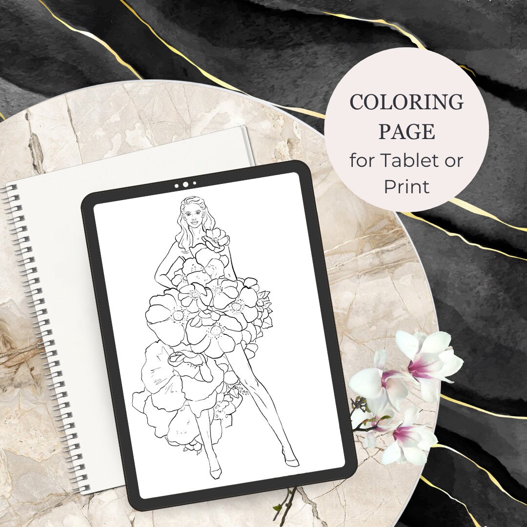 Fairytale Coloring Pages for Procreate | Fashion Illustration for ...