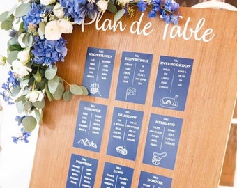 Panneau Plan de Table et Plan de Chambre en bois peint à la main