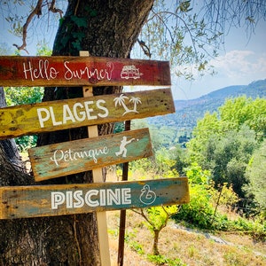 Directional sign aged, patinated, textured for wedding and event signage and decoration to personalize