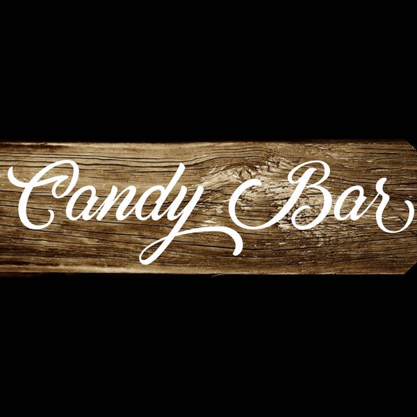 Candy Bar bord, pallethout richtingbord, bruiloft en feest bewegwijzering, houten bord, met de hand beschilderd