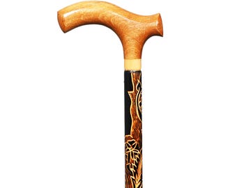 Cane, Walking Stick, Carved,Handmade Special Women's,Walking Stick-cane DEVREK001