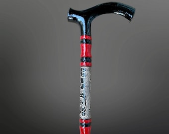 Gesneden wandelstok, gesneden wandelstok, gepersonaliseerde wandelstok, wandelstok, wandelstok, wandelaar cadeau, kwaliteitsstok
