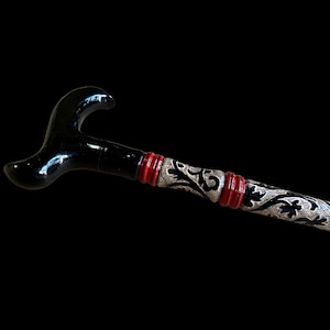 Authentic Patterned Handmade Walking Stick out of Cornel Wood - Classy and Stylish Cane for Women and Men
