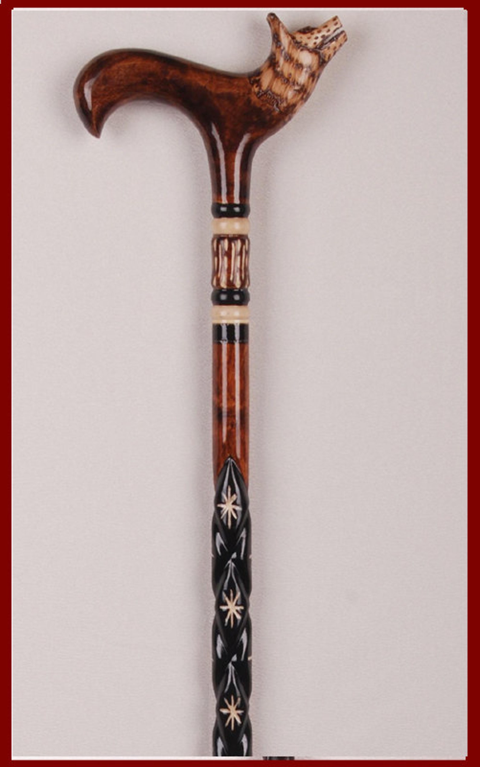 Handmadewolf Headwalking Stickcanecanesbk02 Etsy
