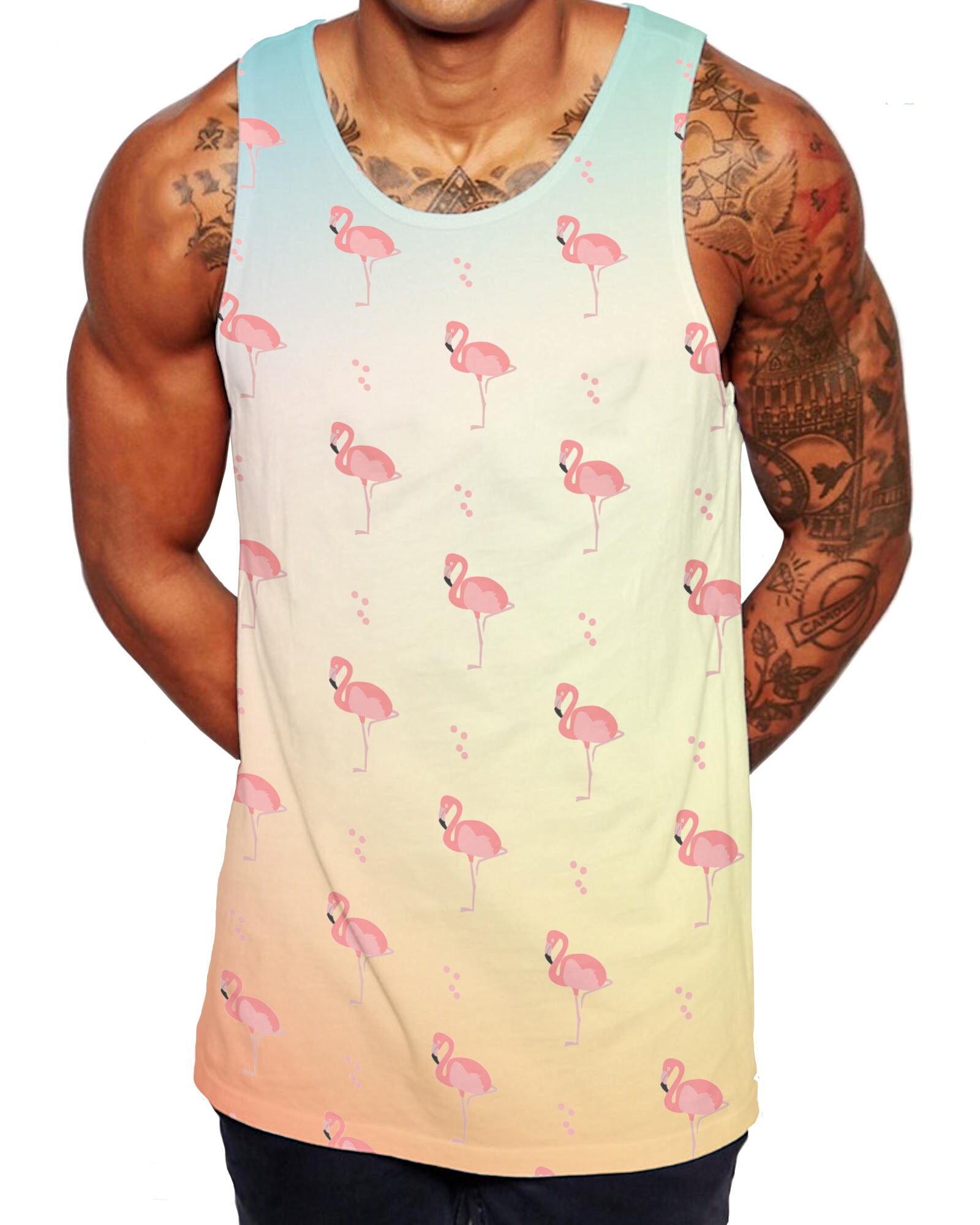 Pastel Flamingo Vest Summer Vest Flamingo Tank Top Mens | Etsy