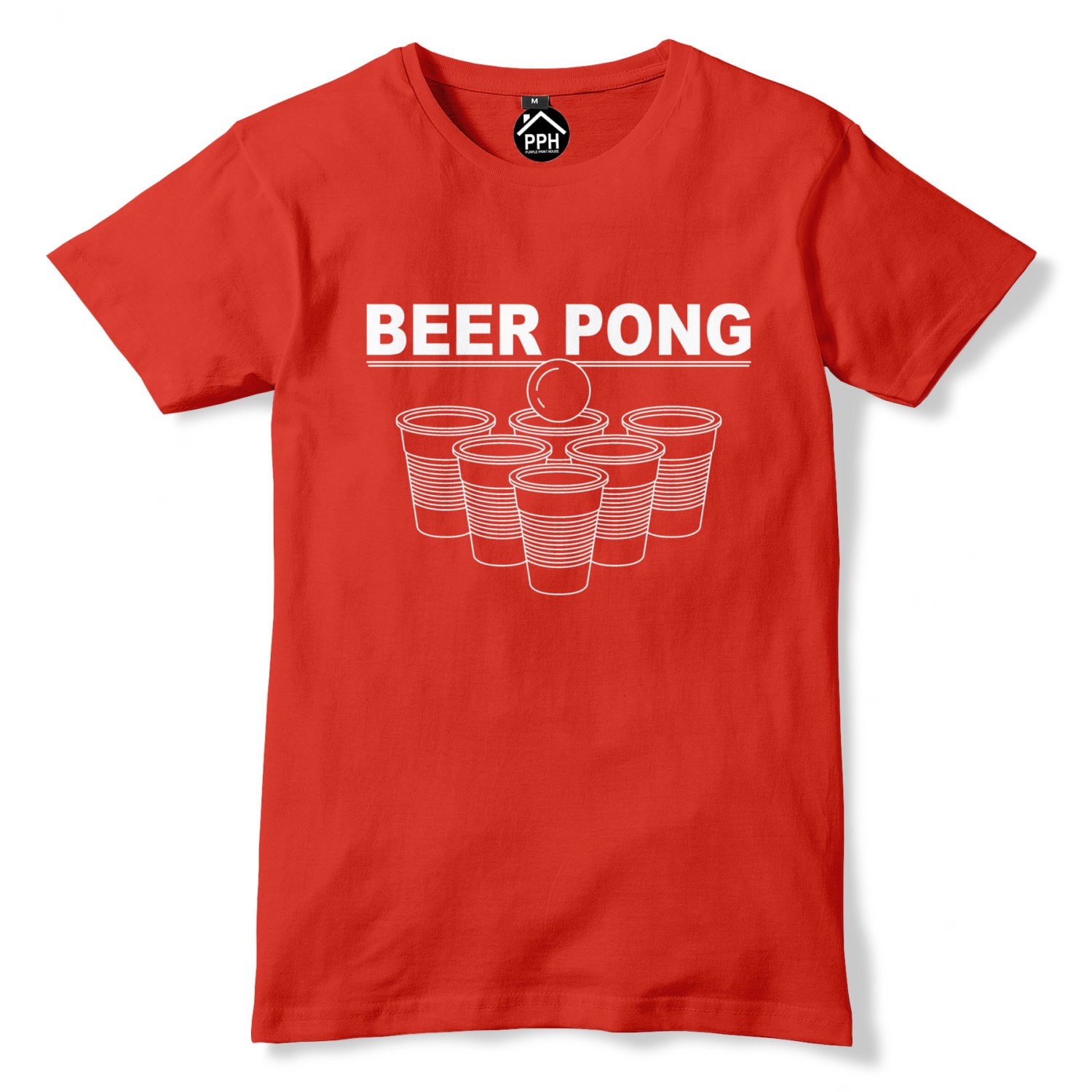 Beer Pong T Shirt America Drinking Game Party Red Cups Top Etsy
