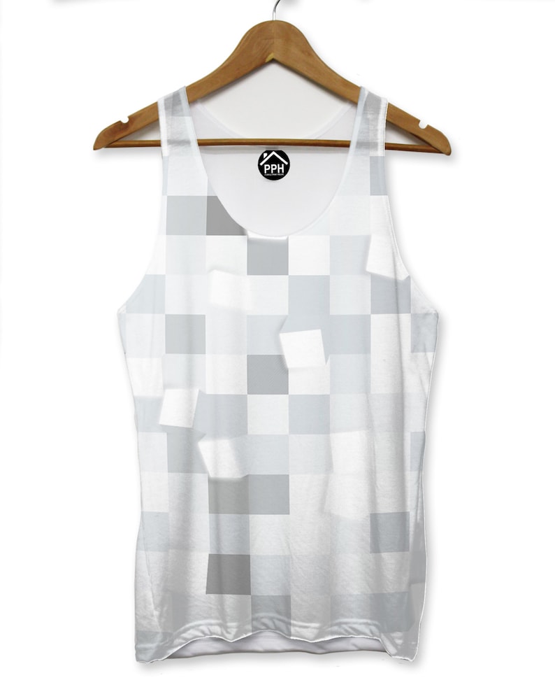 Light Square Grey Abstract VEST Top Tank Man Triangle Hipster Dope Summer PP182