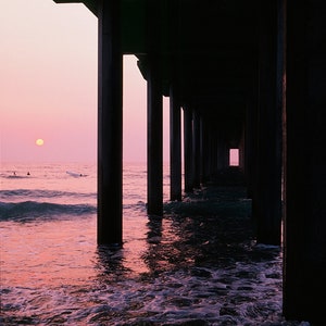Scripps Pier Wildfire Sunset Panoramic Print