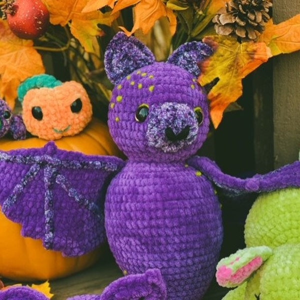 LKC Crochet Mod Batty & Pumpkin Bat Pattern PDF Digital File *Basic Feline Cat Mod*