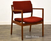 Walnut Domore Red Lounge Chair