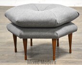 Grey Hexagonal Ottoman by Selig