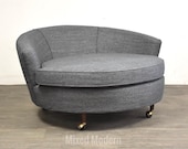 Adrian Pearsall Craft Associates Walnut Grey Lounge Chair