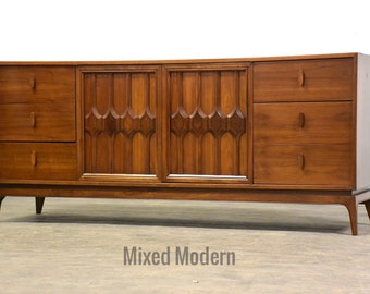 Mid Century Modern Walnut Dresser Credenza