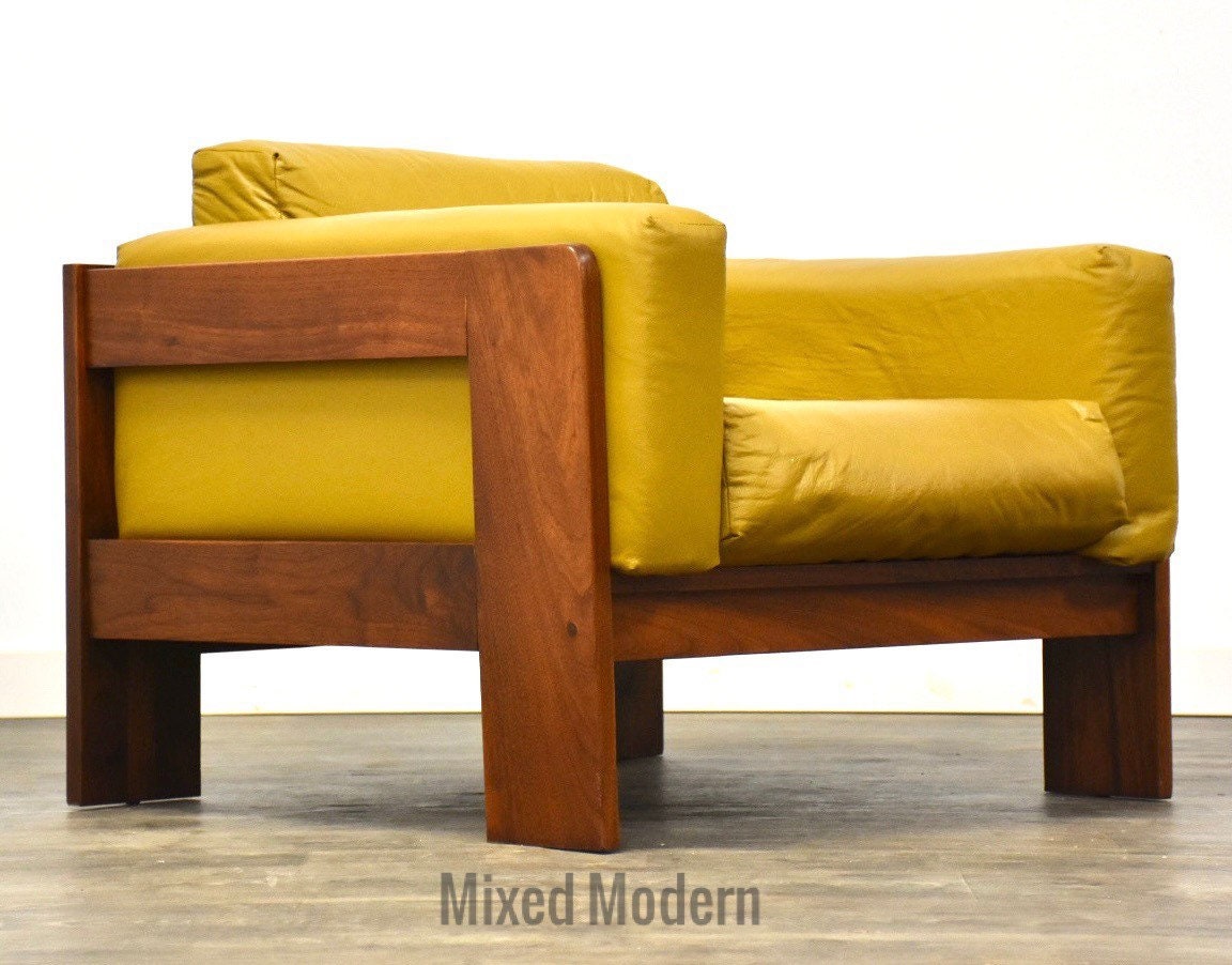 Walnut Cube Lounge Chair by Knoll Etsy