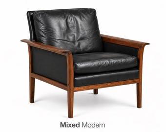 Knut Saeter Black and Rosewood Lounge Chair