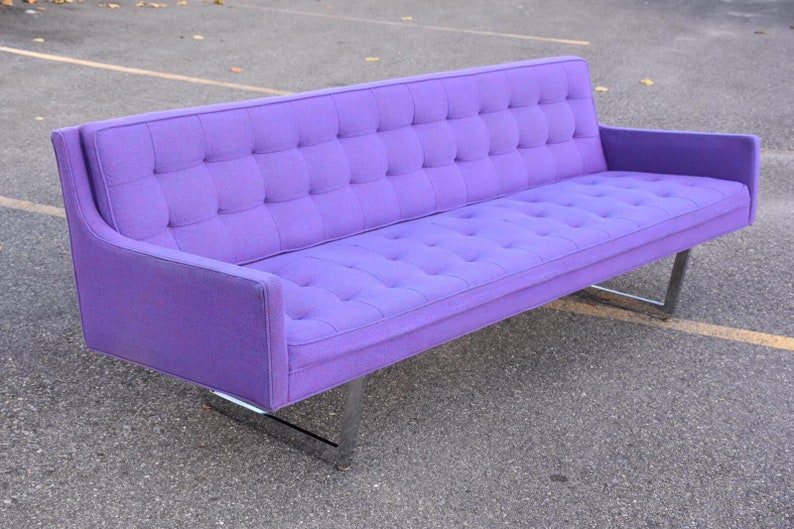 Modern Chrome & Purple Sofa by Patrician image 3