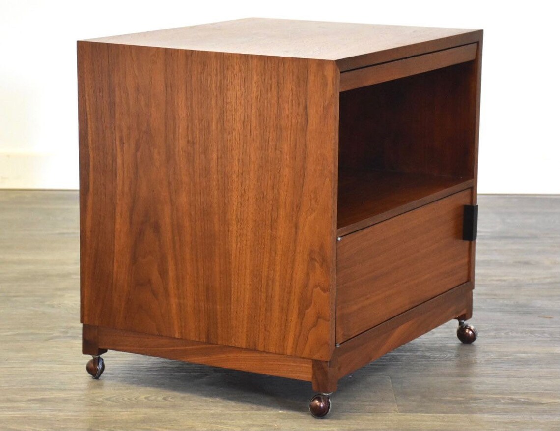 Walnut MCM Nightstand Etsy