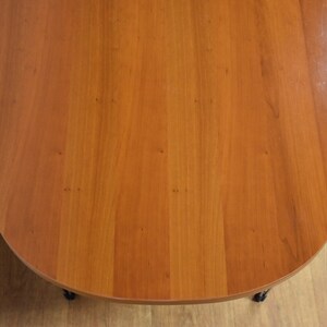 Cherry and Chrome Oval Coffee Table image 3