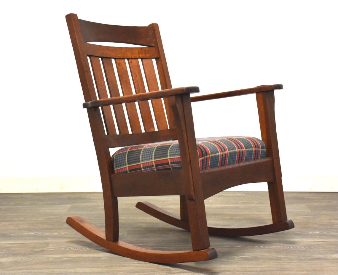 Antique Stickley Style Rocking Chair Circa 1910 Etsy
